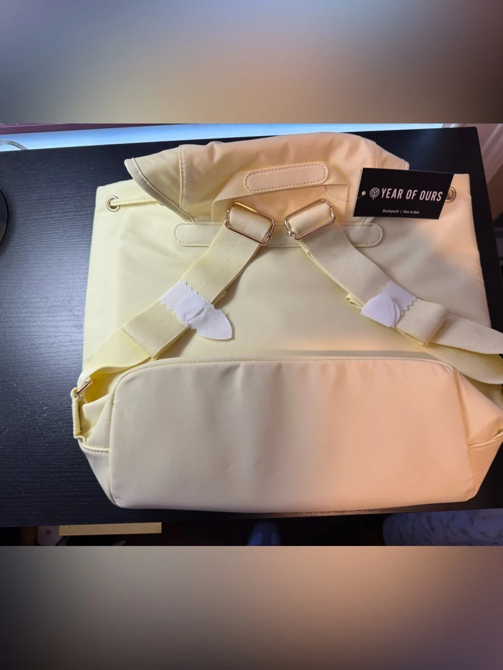 Year of Ours Yellow Nylon Backpack, NWT